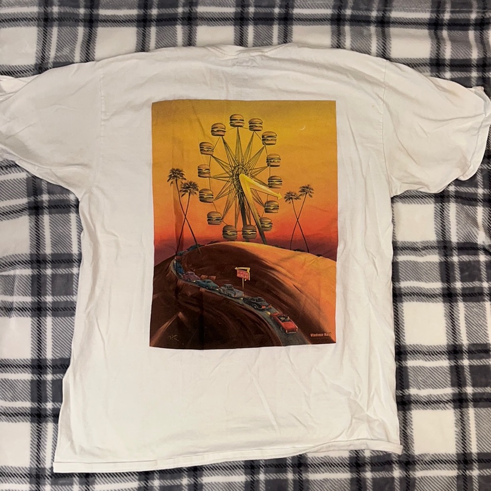 white in n out graphic t shirt. unisex medium